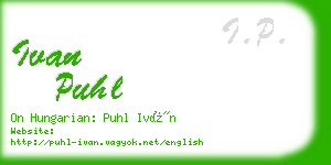 ivan puhl business card